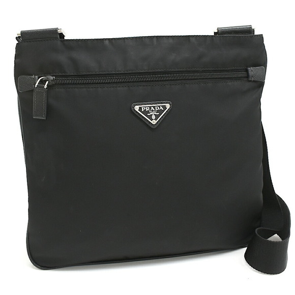 Prada Black Plate Crossbody Nylon Triangle - Picture 1 of 8
